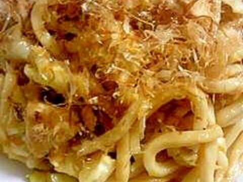 やわらか鶏肉入りマヨポン焼きうどん